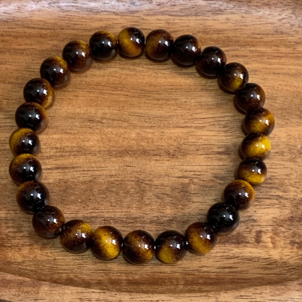 Handmade brown tiger’s eye stretch bracelet